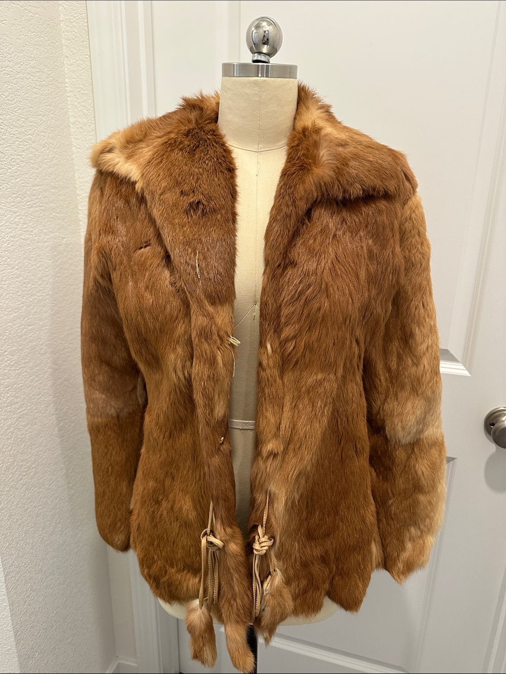 Women's rabbit Fur Jacket - Chestnut Brown